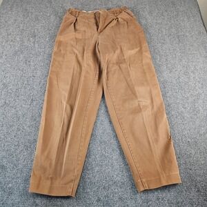 Vintage Dockers Levis Pleated Trousers Tan Brown High Waist Made in USA Size 12